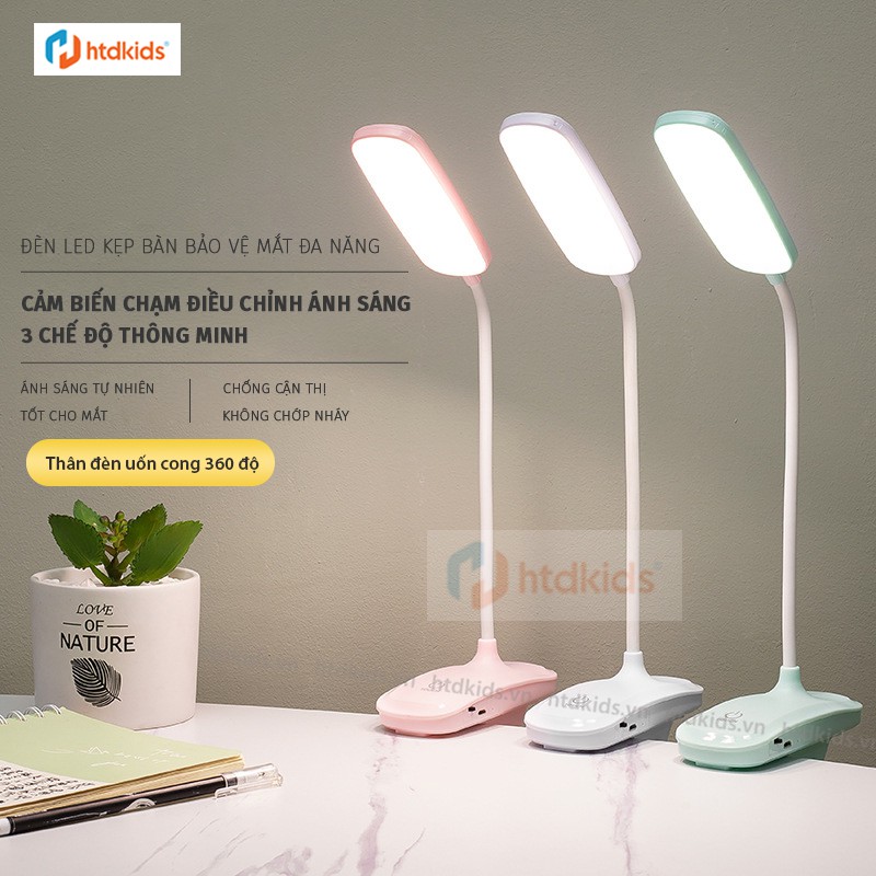 💥 Đèn học bóng LED kẹp bàn học chống cận có Pin sạc tích điện thông minh