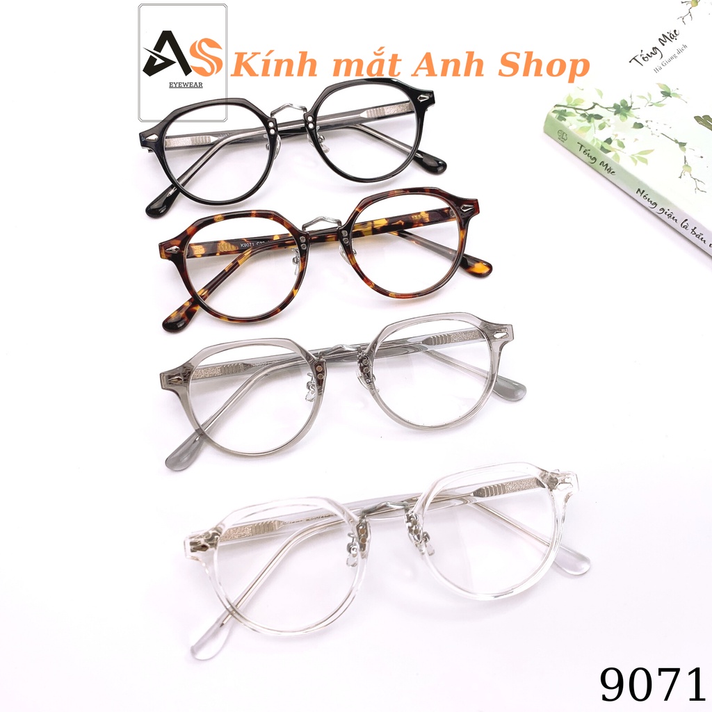 Gọng kính tròn chất liệu nhựa lõi kim loại chắc chắn 9071