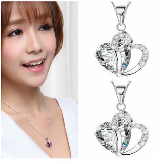 Dây Chuyền Bạc  2 Trái Tim Ziron  Sang Trọng Phong Cách Hàn  DC2TRAITIMZIRCON06