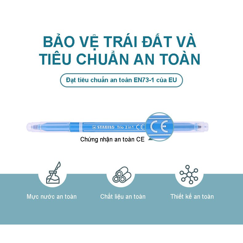 Bút lông hai đầu đa năng Stabilo Trio 2 in 1 – Màu hồng tím (Magenta)