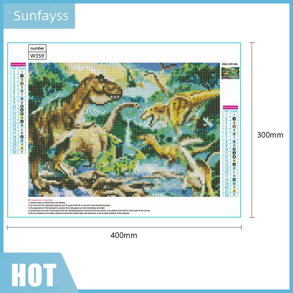 Tranh đính đá kim cương toàn bộ 5D DIY hình khủng long