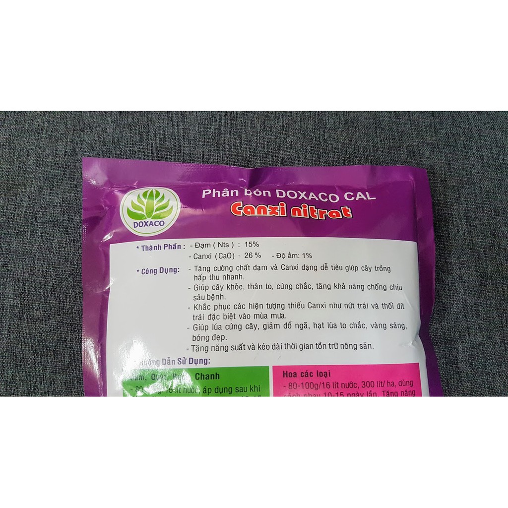 Phân bón Canxi Nitrat NPK 15-0-0+26 CaO bổ sung Canxi cho cây.