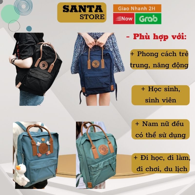 Balo Kanken Leather No2 quai da thời trang nam nữ Unisex SANTA STORE phong cách Ulzzang Hàn Quốc vải chống nước cap cấp