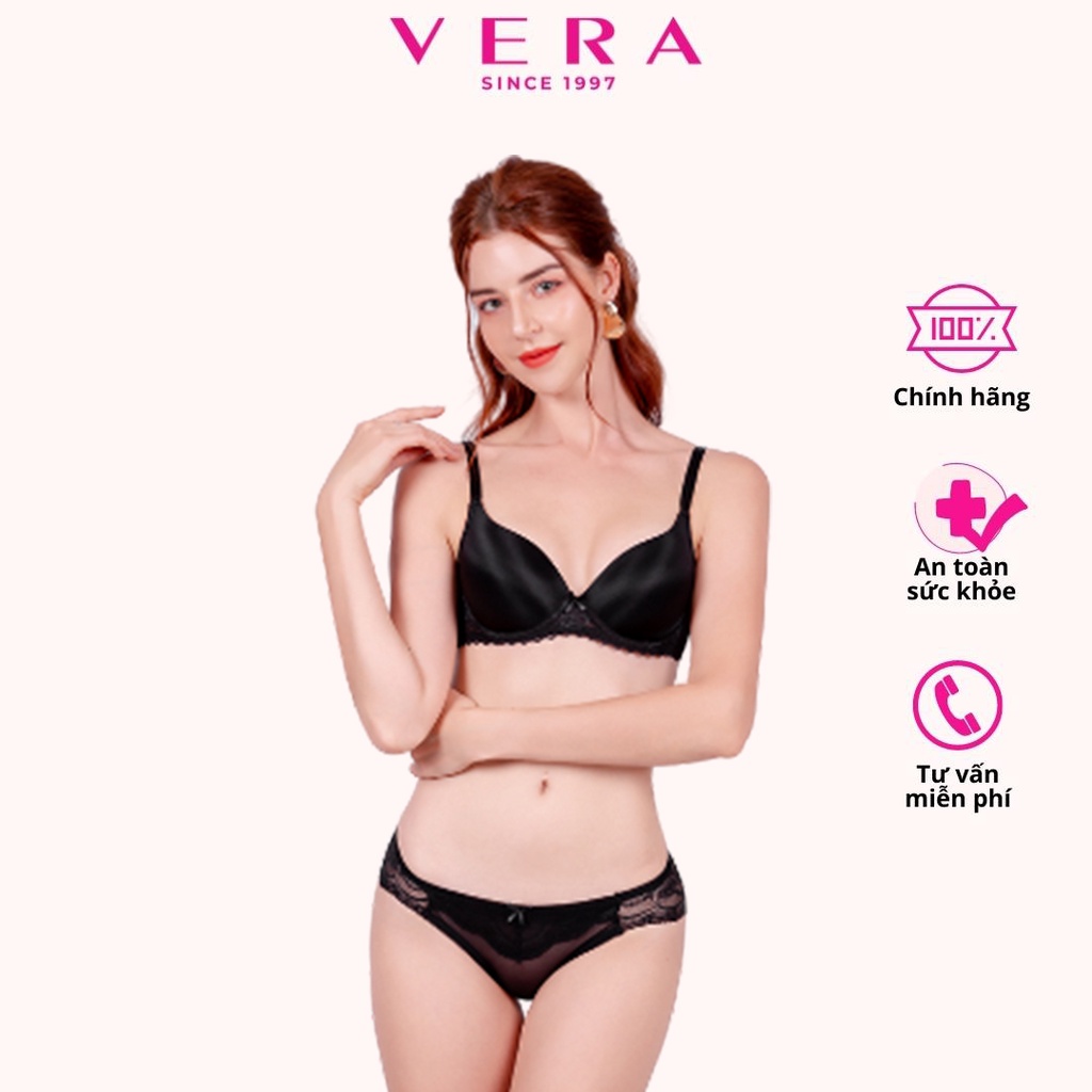 Áo ngực Misaki mút dày cúp trơn phối ren - 7325