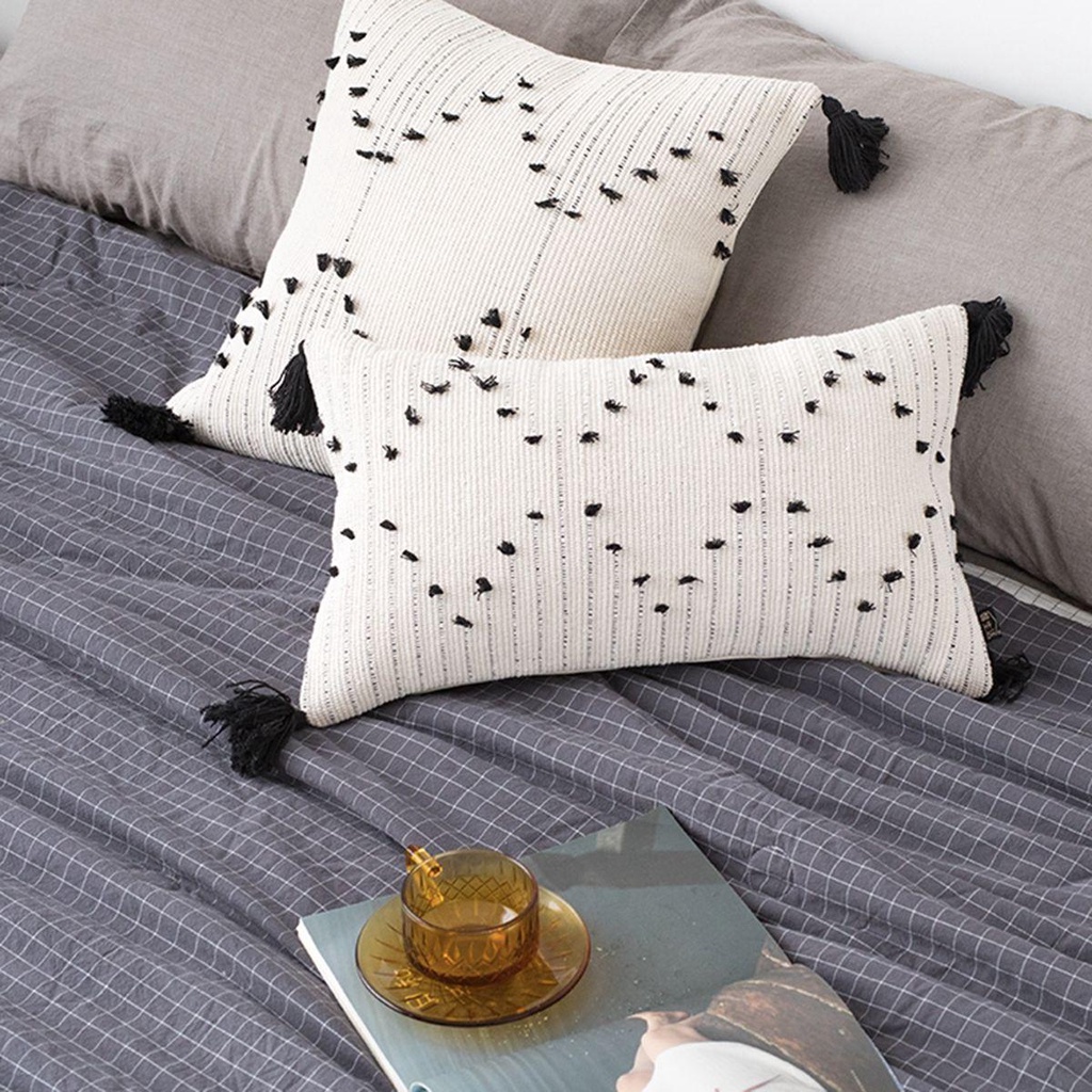 Vỏ Gối Tua Rua Dệt Tay Mềm Mại Trang Trí Phòng Khách Phong Cách Bohemian