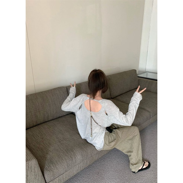 Áo Thun Dệt Kim Tay Dài Hở Vai Phong Cách Hàn Quốc Thời Trang Mùa Thu Dành Cho Nữ