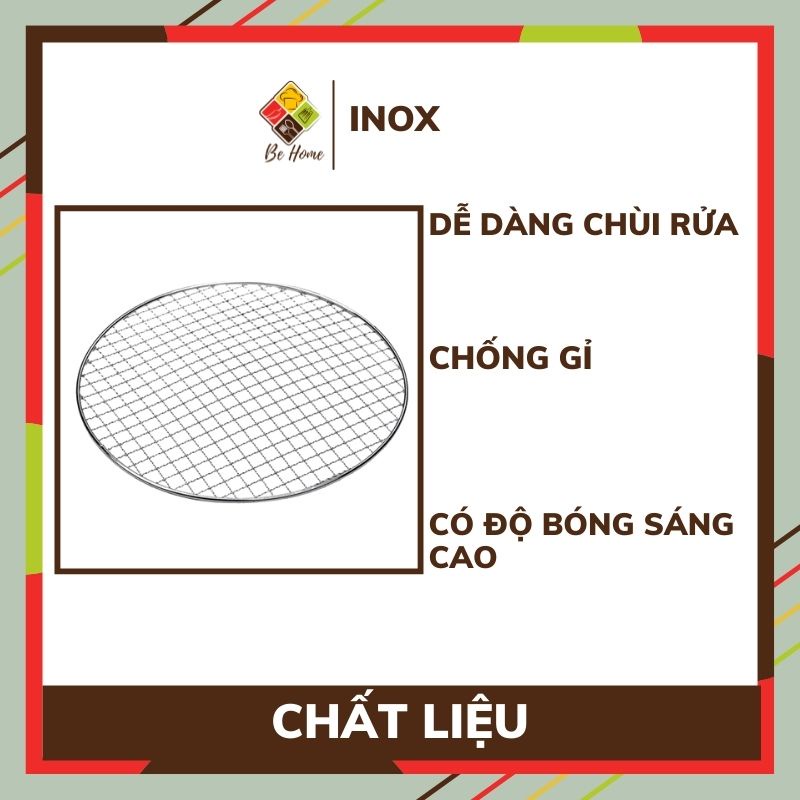 Vỉ inox BEHOME vỉ nướng dùng thay thế cho bếp BBQ không khói Hàn Quốc [HÀNG CAO CẤP]