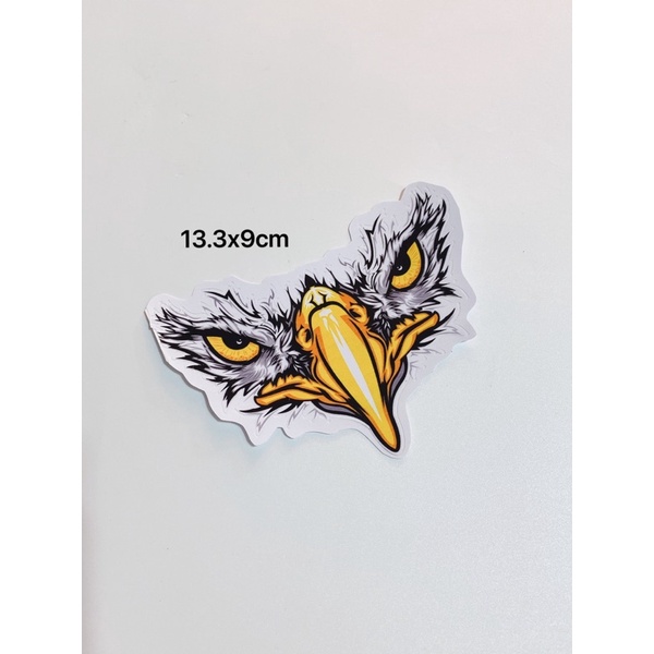 Decal tem hình mỏ chim ưng mắt giận dữ, tem kháng nước
