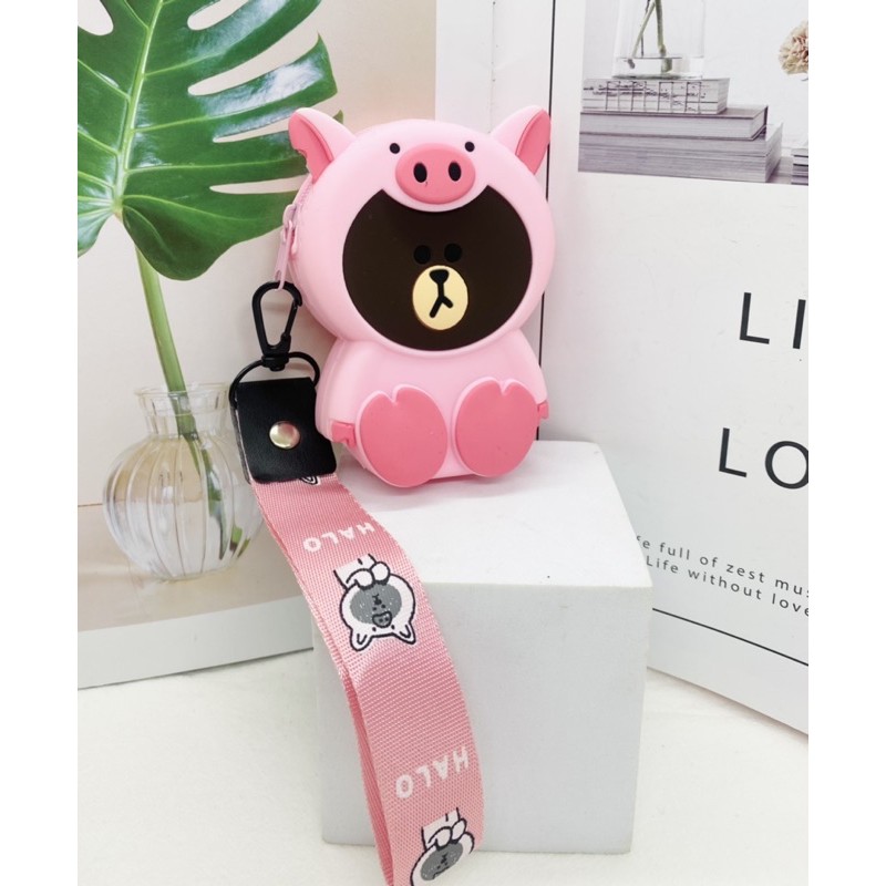 Móc khoá nhựa silicon hình thú siêu cute