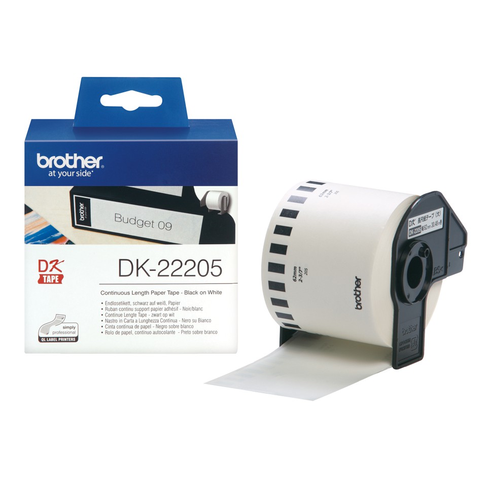 Nhãn Brother DK22205, Tape for QL, 62mm x 30.48m