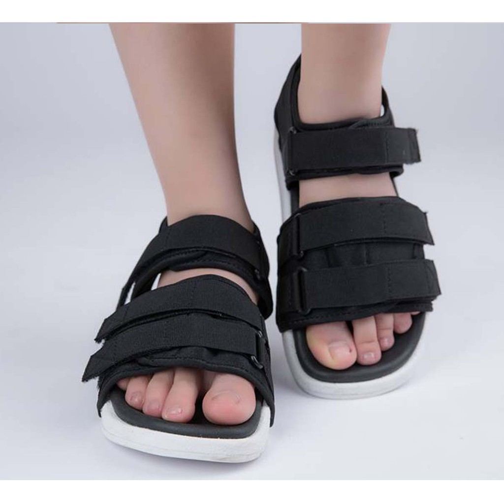 Giày Sandal Vento Nam Nữ - NV 1019 quai vải màu đen