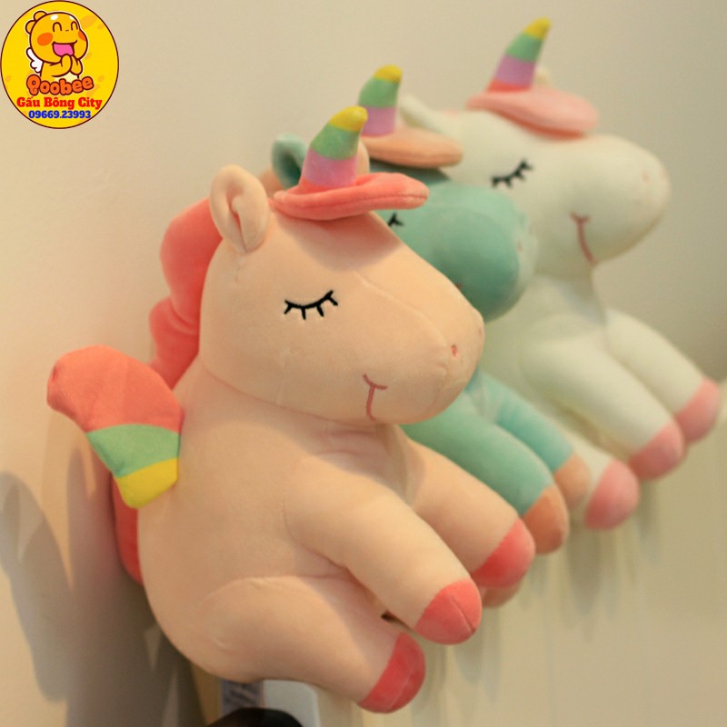 Gấu Bông Ngựa Unicorn Ngồi - Kì Lân Một Sừng -  Kỳ Lân Quà Tặng Mềm Mịn Cao Cấp Cho Bé