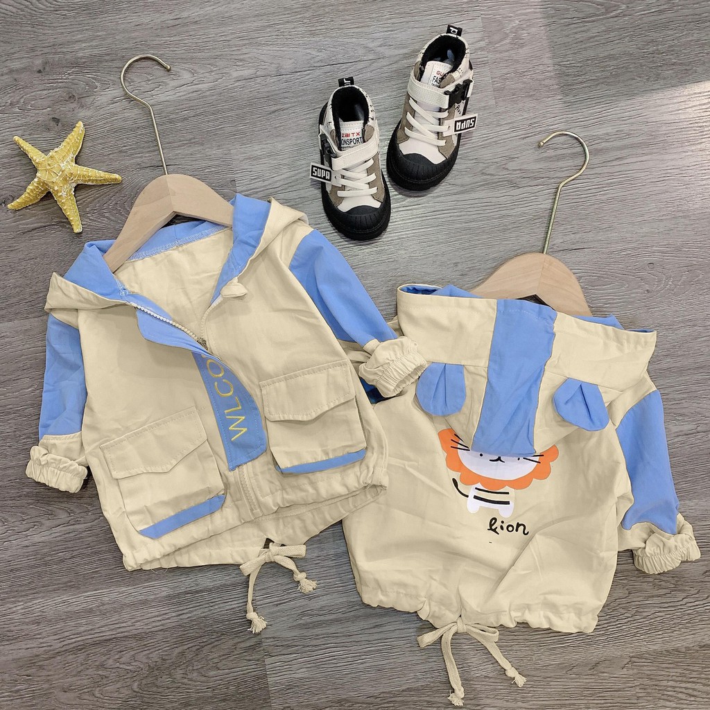 Áo bé trai 🍍FREE SHIP🍍 áo khoác kaki con hổ phối viền xanh