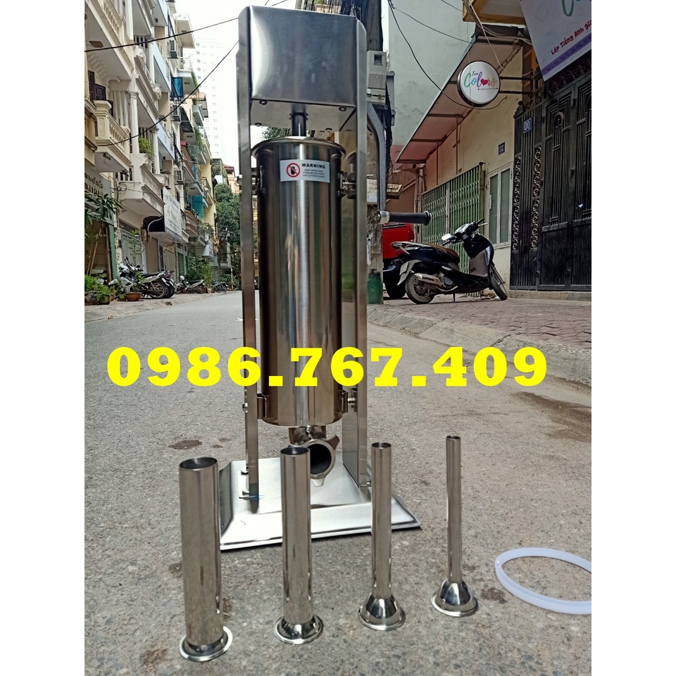 Máy Đùn Xúc Xích, lạp xưởng, lòng dồi Quay Tay Dung Tích 3 Lít 5 Lít 7 Lít Inox Máy Nhồi Lạp Xưởng Nem Chua Thủ Công