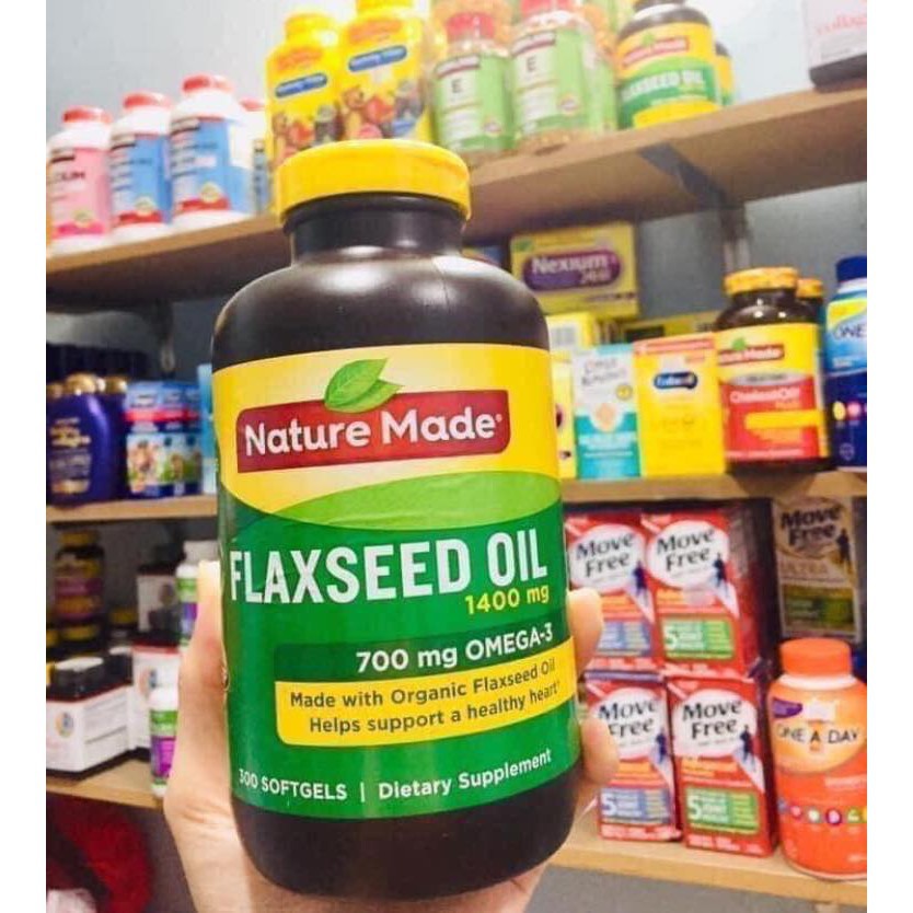 🇺🇸 Dầu Hạt Lanh Nature Made Flaxseed Oil 300 viên 🇺🇸