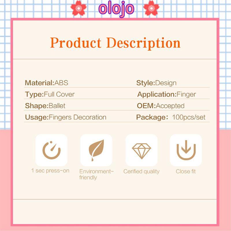 ⚜️Set 100 Móng Tay Giả Bằng Nhựa Acrylic Nhiều Màu Thiết Kế Bao Phủ Toàn Diện Độc Đáo
