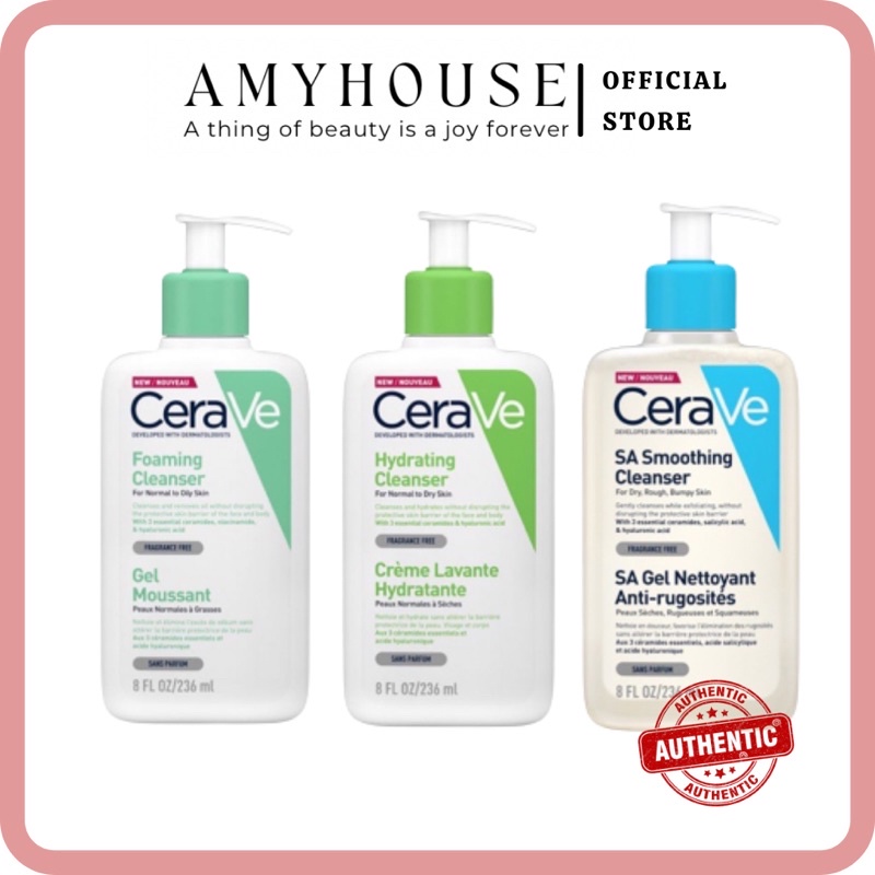 Sữa rửa mặt Cerave Da Dầu Da Khô & Da Hỗn Hợp 237ML Đủ Bill