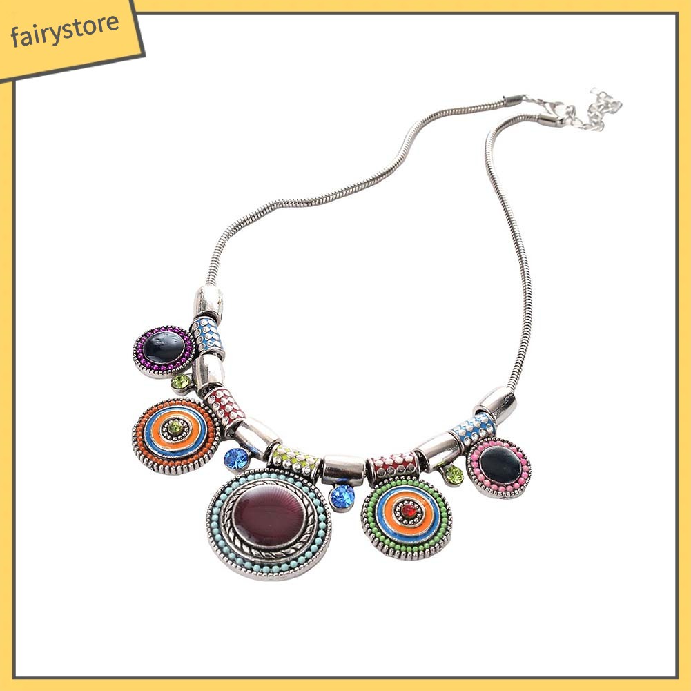 Vòng cổ hợp kim đính đá kiểu dáng độc đáo tùy chọn màu sắc dành cho nữ