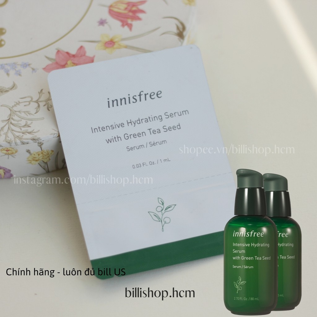 Sample 1ML - Tinh chất trà xanh Innisfree Green Tea Seed Intensive Hydrating Serum