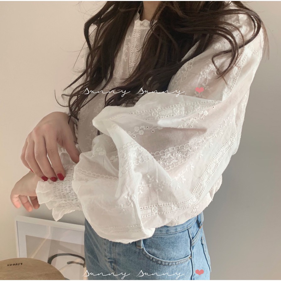 Ulzzang ( 얼짱) - Áo Sơ Mi Nữ Tay Nhúng Ulzzang New arrival 2021