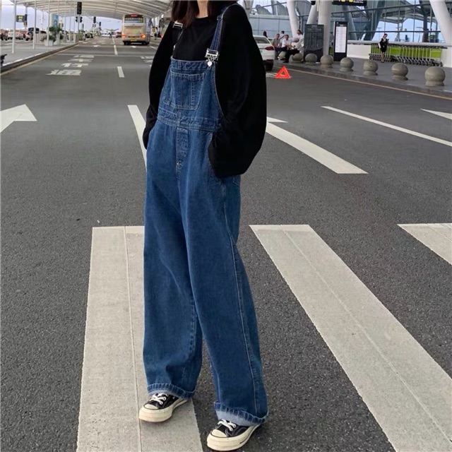 ( Sẵn)Yếm quần jeans ống rôngh ulzzang- hàng order, có ảnh thật ở cuối | BigBuy360 - bigbuy360.vn