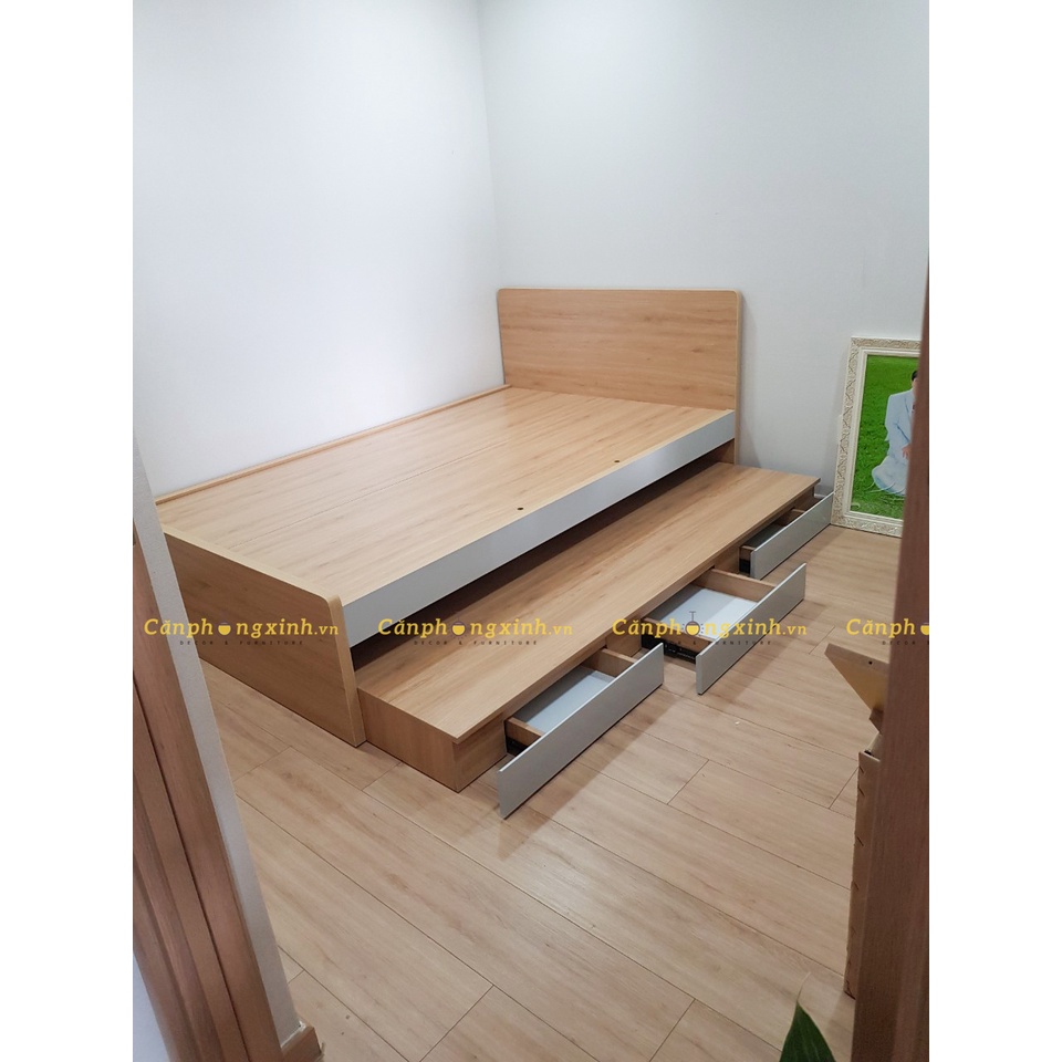 Giường ngủ kéo 2 tầng thông minh, gỗ MDF CPX-G33