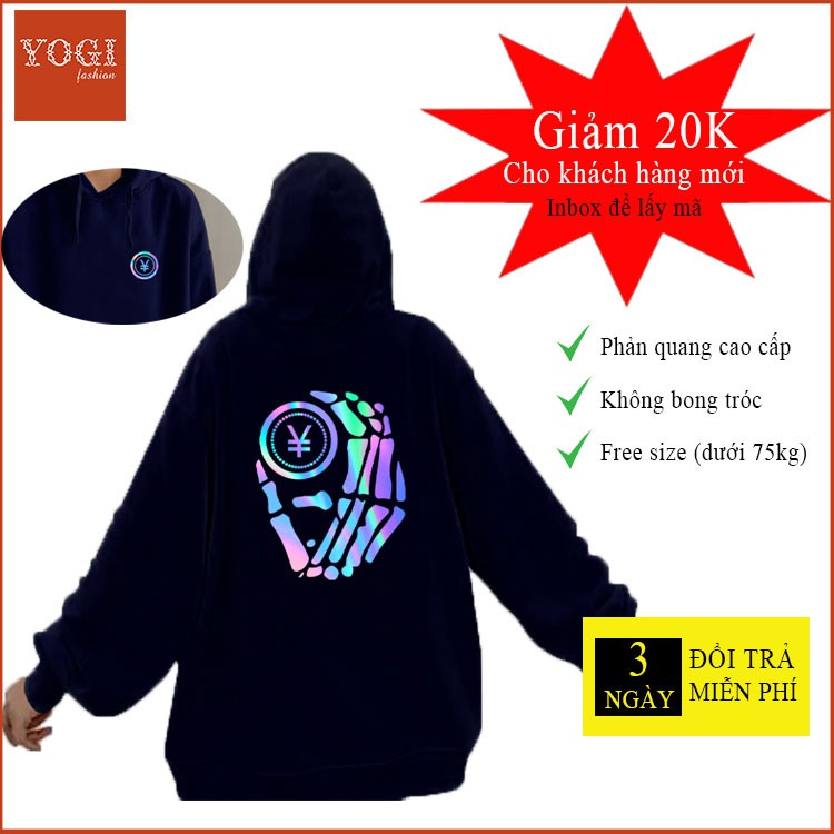 Áo Nỉ Hoodie Phản Quang Nam Nữ Tay Dirty Coins PQ05KN