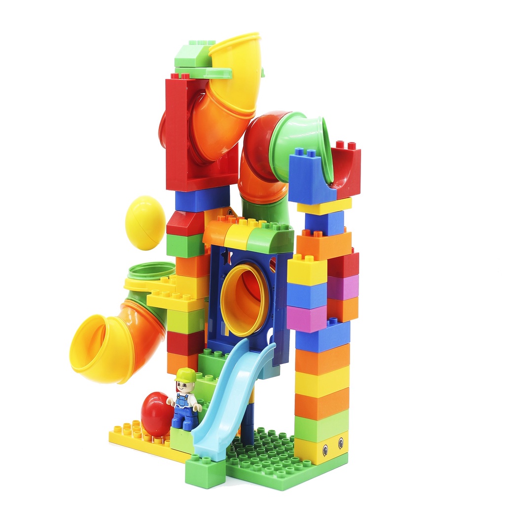 1kg Đồ Chơi xếp hình Stem tương thích Lego Duplo túi 116 chi tiết, 1kg gạch nhựa ABS, made in Vietnam - Sachi kids 003