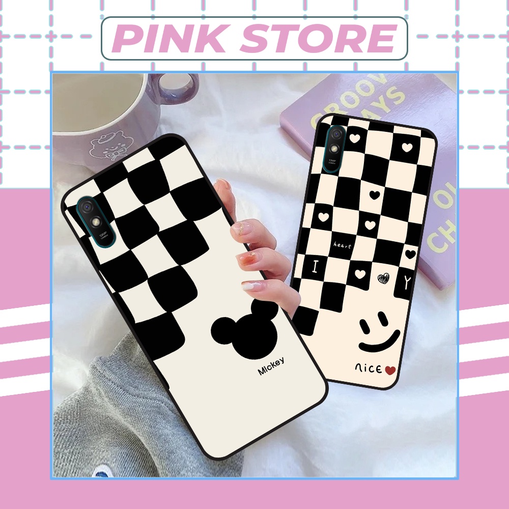 Ốp lưng Xiaomi Redmi 9A / 8A / 7A in trái tim the best love,ô caro mickey ,mặt cười thời trang cá tính bảo vệ camera