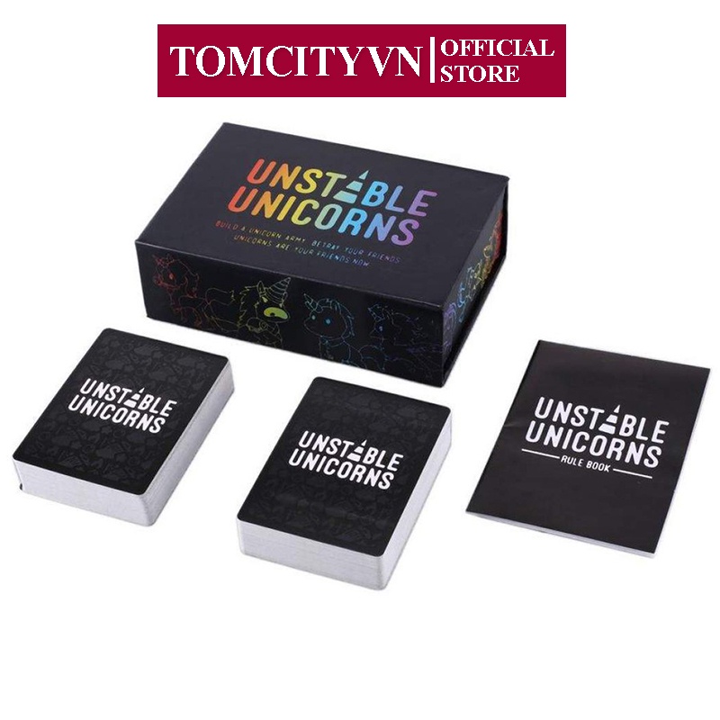 Bộ trò chơi Unstable Unicorns TomcityVN trò chơi giải trí Kỳ lân bất định Tiếng Anh 135 thẻ bài