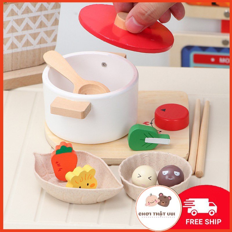 Bếp Mini cho bé - Đồ chơi, quà tặng cho bé gái [Đồ chơi nấu ăn - Đồ chơi nhà bếp bằng gỗ]