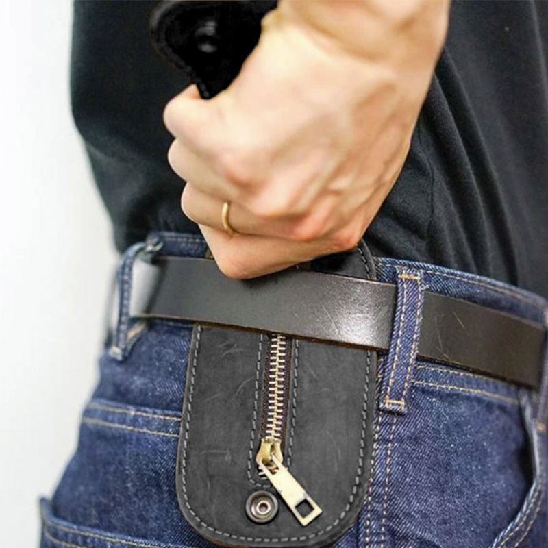 Ví Da Ngựa Mini Đeo Thắt Lưng Đựng Tiền Xu Đa Năng