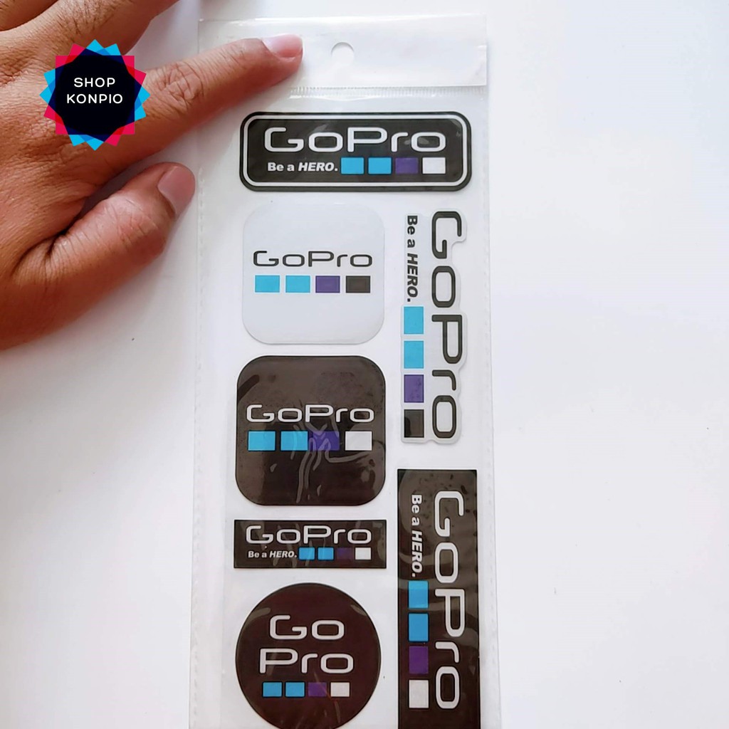 Bộ Tem Sticker Phản Quang GoPro Cao Cấp Dán Xe Máy, Ô Tô, Mũ Bảo Hiểm, Chống Thấm Nước, Chống Bay Màu