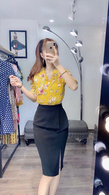 XẢ LÔ SƠ MI HOA LANH LỤA DÀI TAY