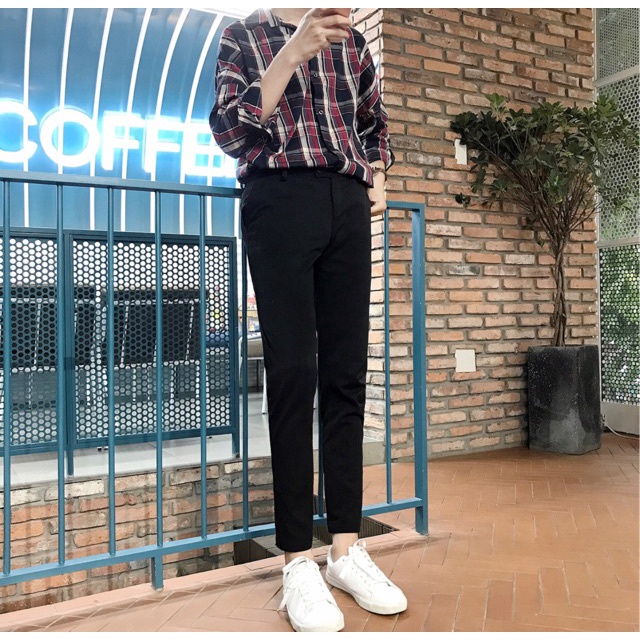 Quần tây baggy unisex ống rộng vải Hàn cao cấp, quần tây âu co giãn tốt Premium thời trang - Gin Store