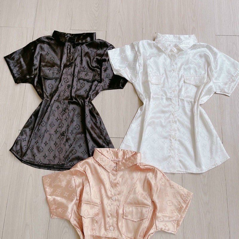 🌱ÁO SƠ MI GẤM HOẠ TIẾT TAY NGẮN ĐỦ MÀU, ĐƠN GIẢN ĐI HỌC, CÔNG SỞ🌱Chizi Shop