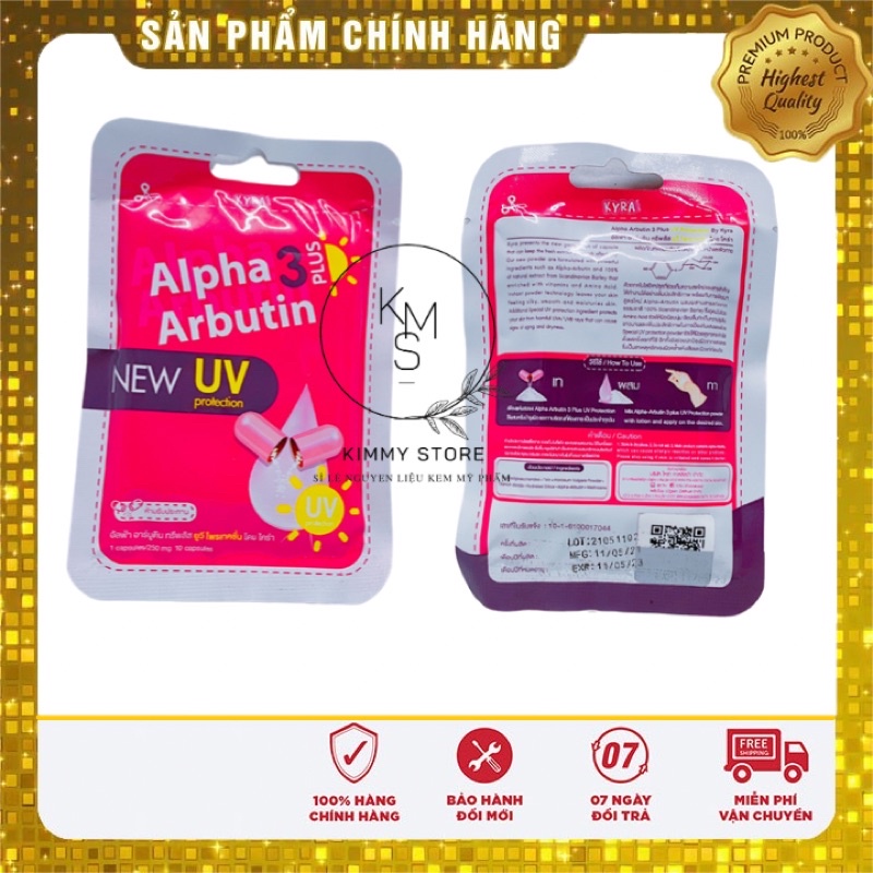 viên cấy trắng alpha arbutin 3 plus UV Thái Lan túi 10 viên