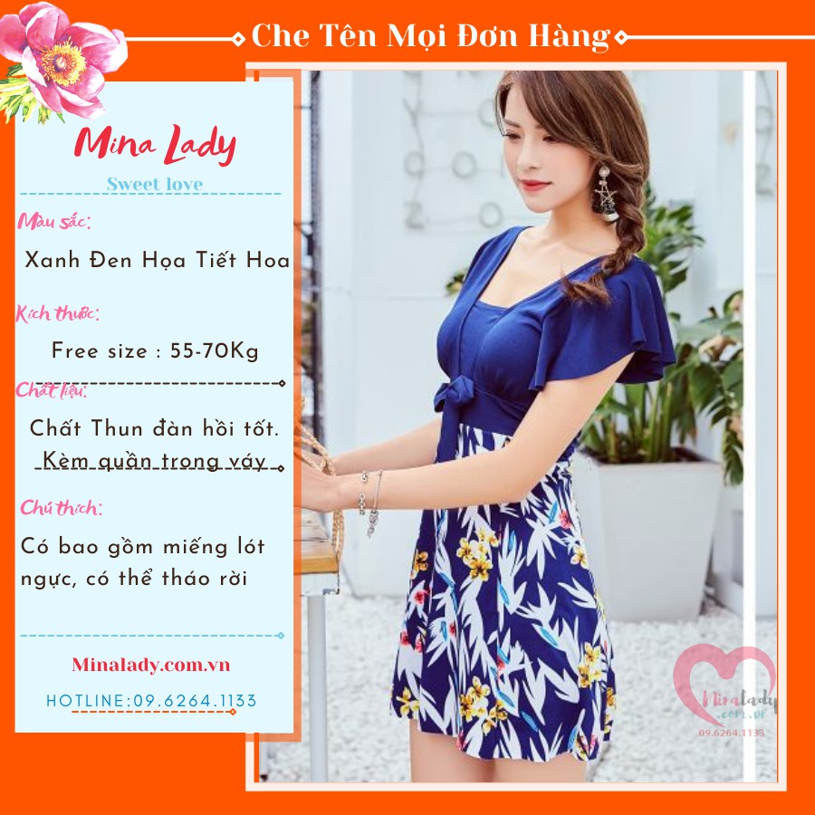 Đồ bơi nữ liền thân bigsize kín đáo đẹp dáng váy hoa lá dành cho người béo | BigBuy360 - bigbuy360.vn