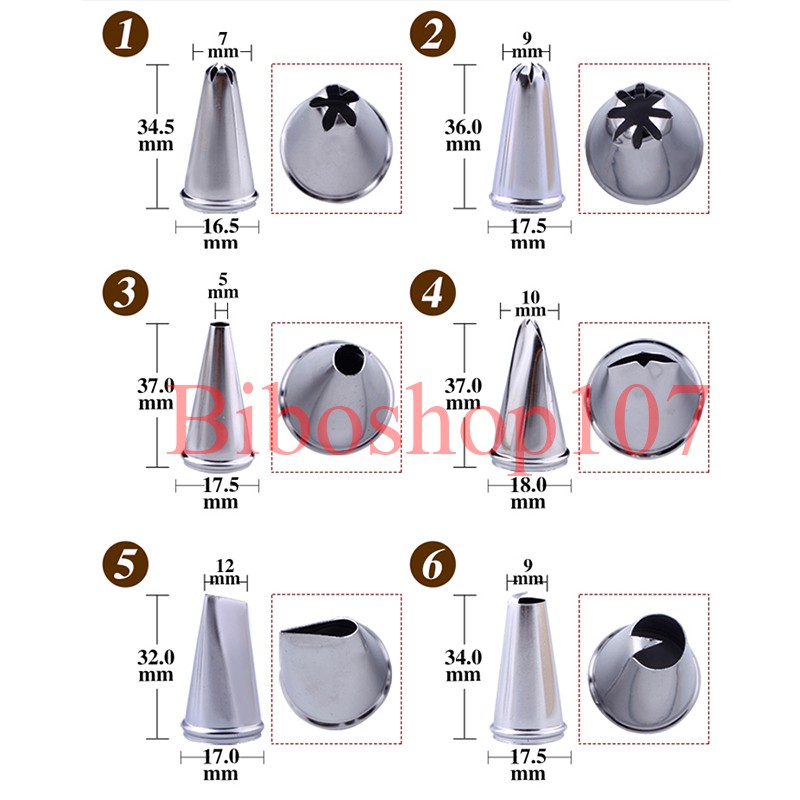 💥💧[Siêu rẻ] 🎶Bộ 6 đui cơ bản inox kèm chốt🎶