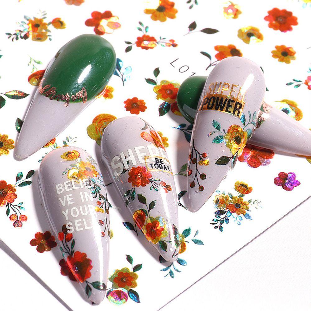 Miếng Dán Trang Trí Móng Tay 3D Hình Hoa Mùa Thu