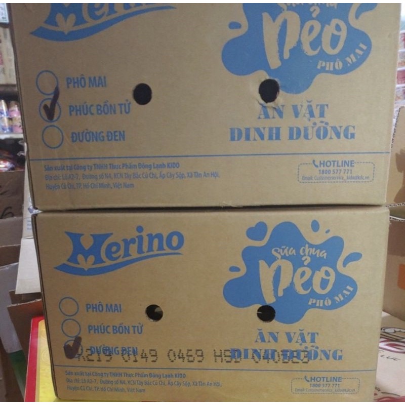 Thùng 55 bịch sữa chua dẻo phô mai merino