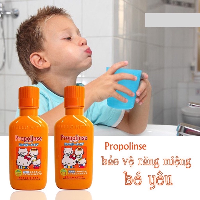 Nước súc miệng Propolinse người lớn 600ml và Propolinse Kitty cho bé 400ml Nhật Bản