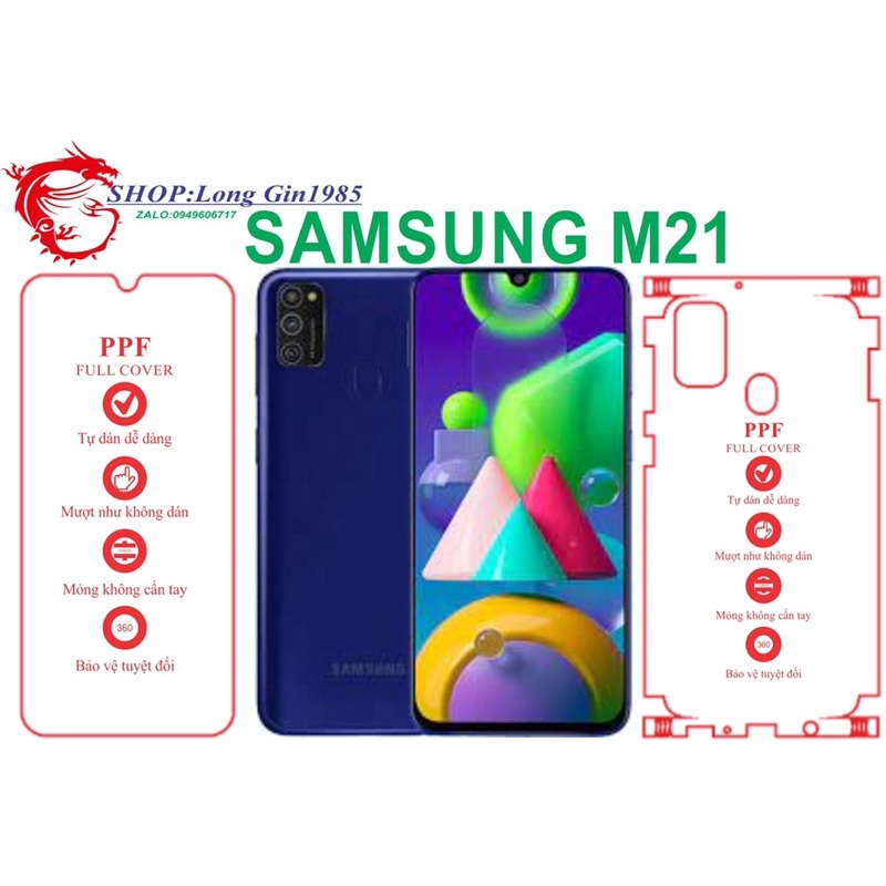 Samsung M21 miếng dán trong Ppf mặt sau và mặt trước chống va đập chống trầy xước