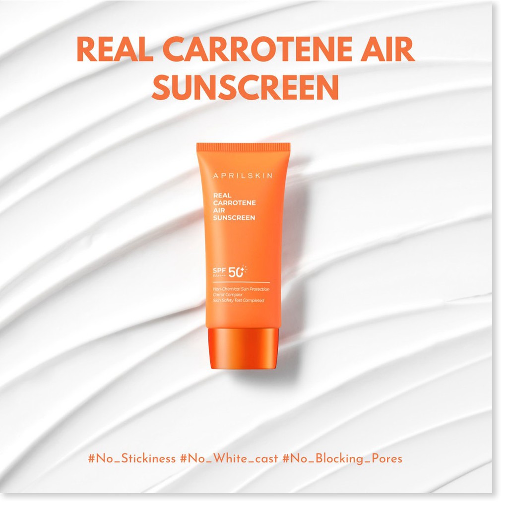 [Mã giảm giá] Kem chống nắng cà rốt Aprilskin Real Carrotene Air Sunscreen 50ml + Tặng 1 Tinh chất cà rốt mini Aprilskin