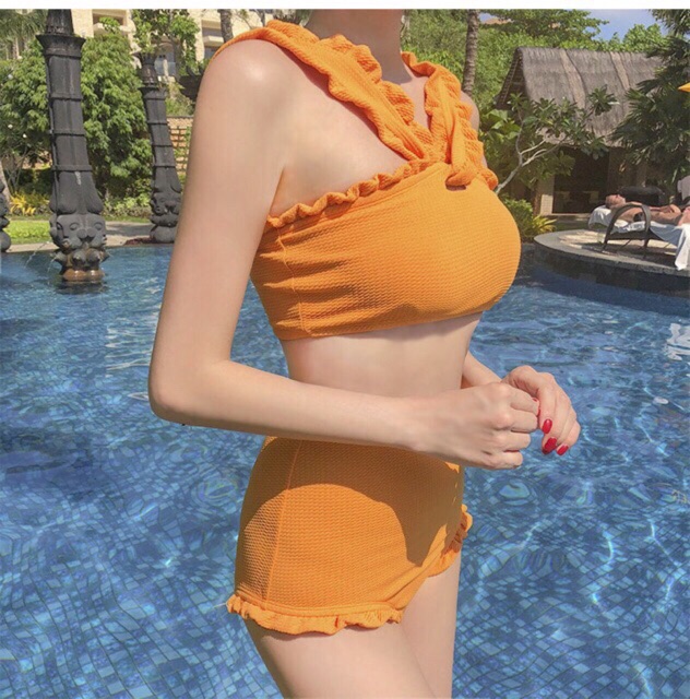 Bikini màu vàng cạp cao | BigBuy360 - bigbuy360.vn