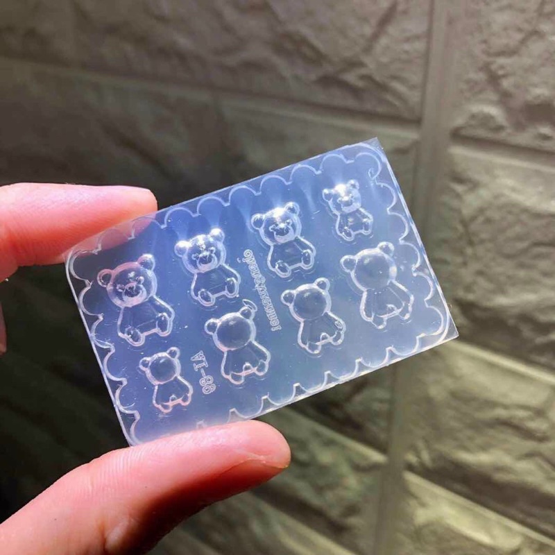 Khuôn silicon nail gấu, nơ, hoa, dấu chân trái tim làm charm nail hot, khuôn silicon đắp bột làm móng nghệ thuật