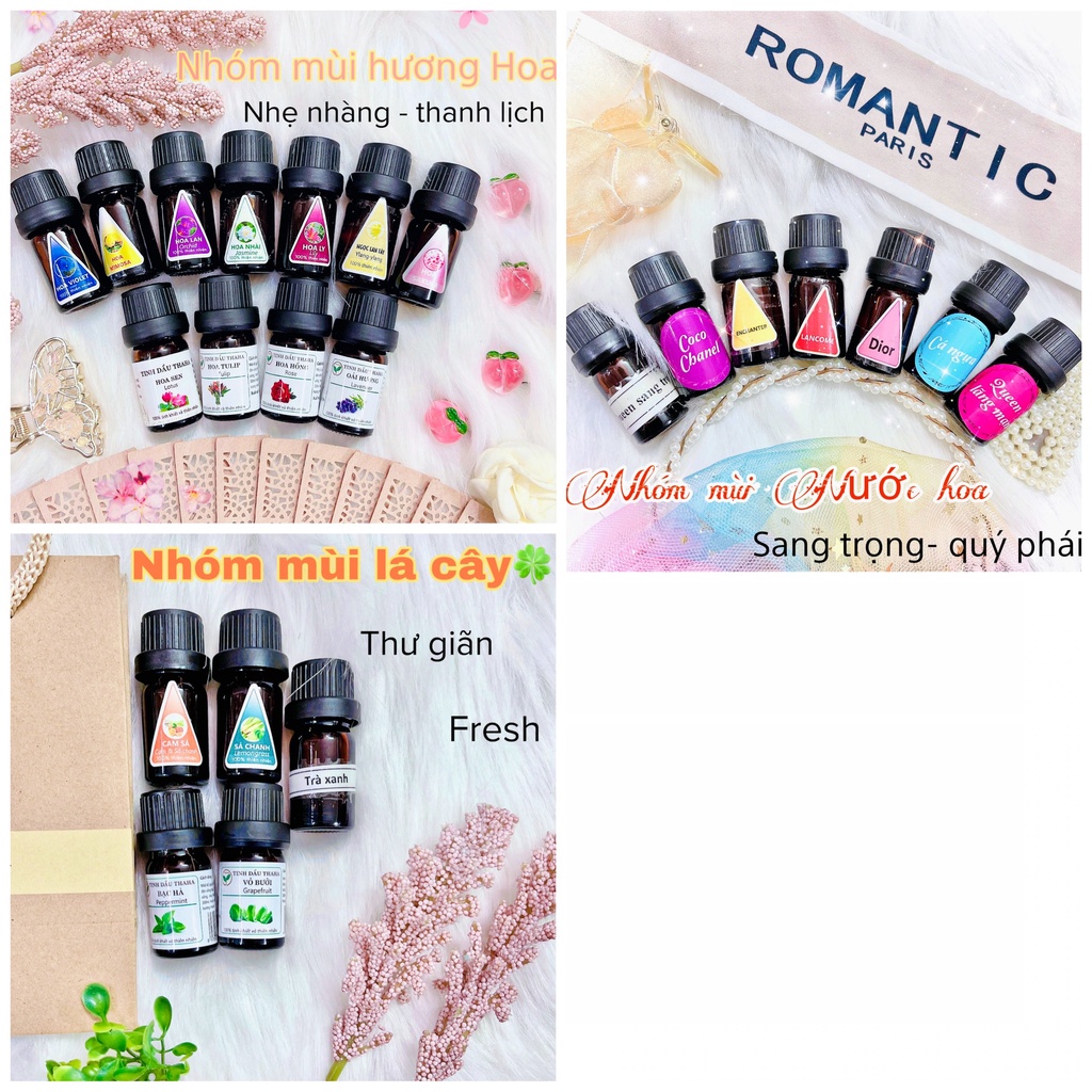 Tinh Dầu Thiên Nhiên Thơm Phòng 5ML - xông phòng - nhiều nhóm mùi thư giãn để lựa chọn