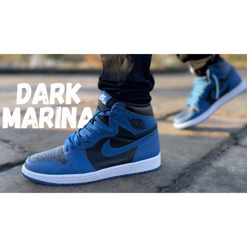 'Giày Cổ Cao' Nike Air Jordan 1 Retro High OG Dark Marina Blue