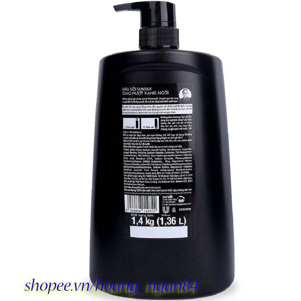 Dầu Gội Đầu 1400ml Sunsilk Óng Mượt Rạng Ngời Chính Hãng.