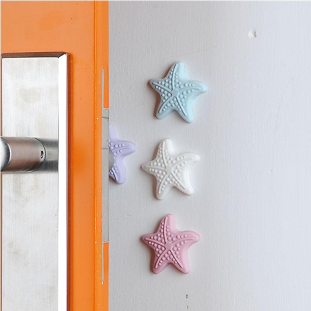 DAPHNE Household Starfish Shape Crash Pad Safety Buffer Guard Stoppers Luminous Door Stopper Handle Bumpers Accessories Gate Back Cushion Anti-collision Pads Wall Protectors Self Adhesive Silicone Doorstop/Multicolor